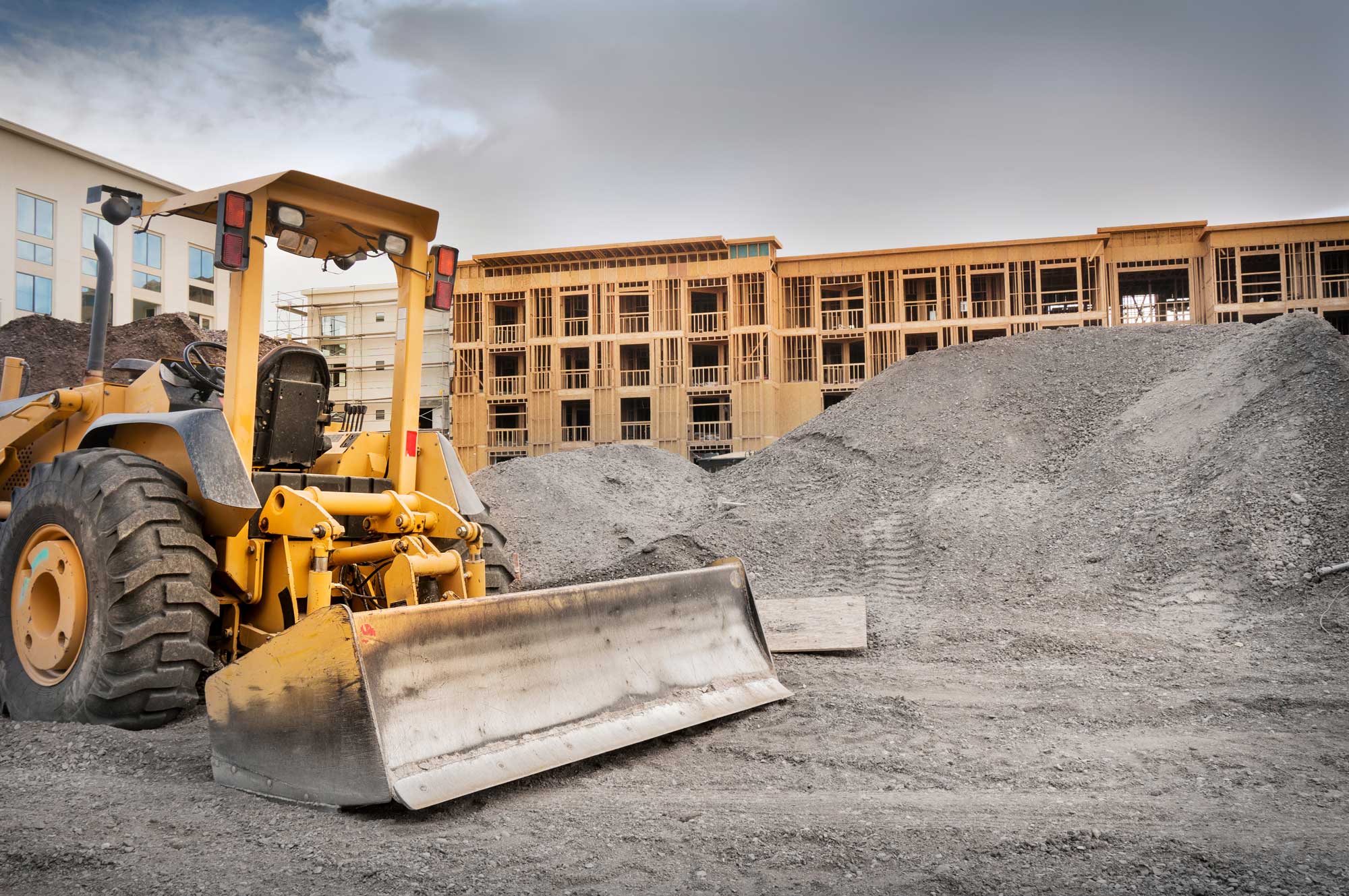 construction site with heavy machinery