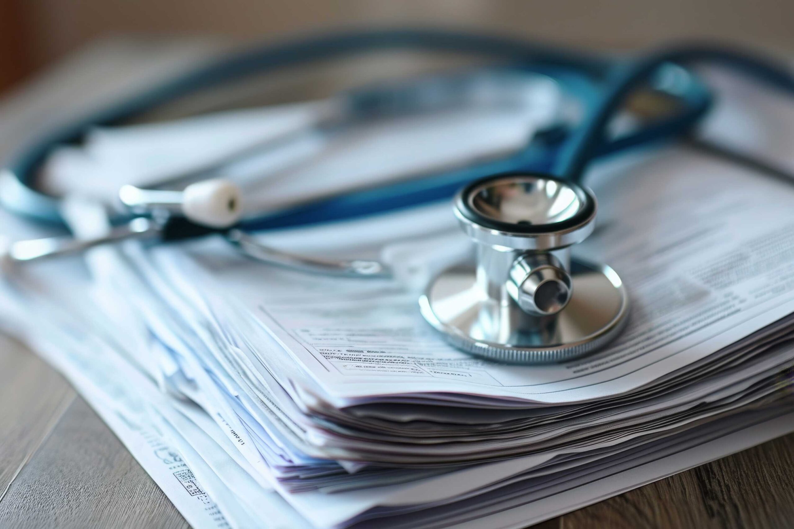 stethoscope and some papers