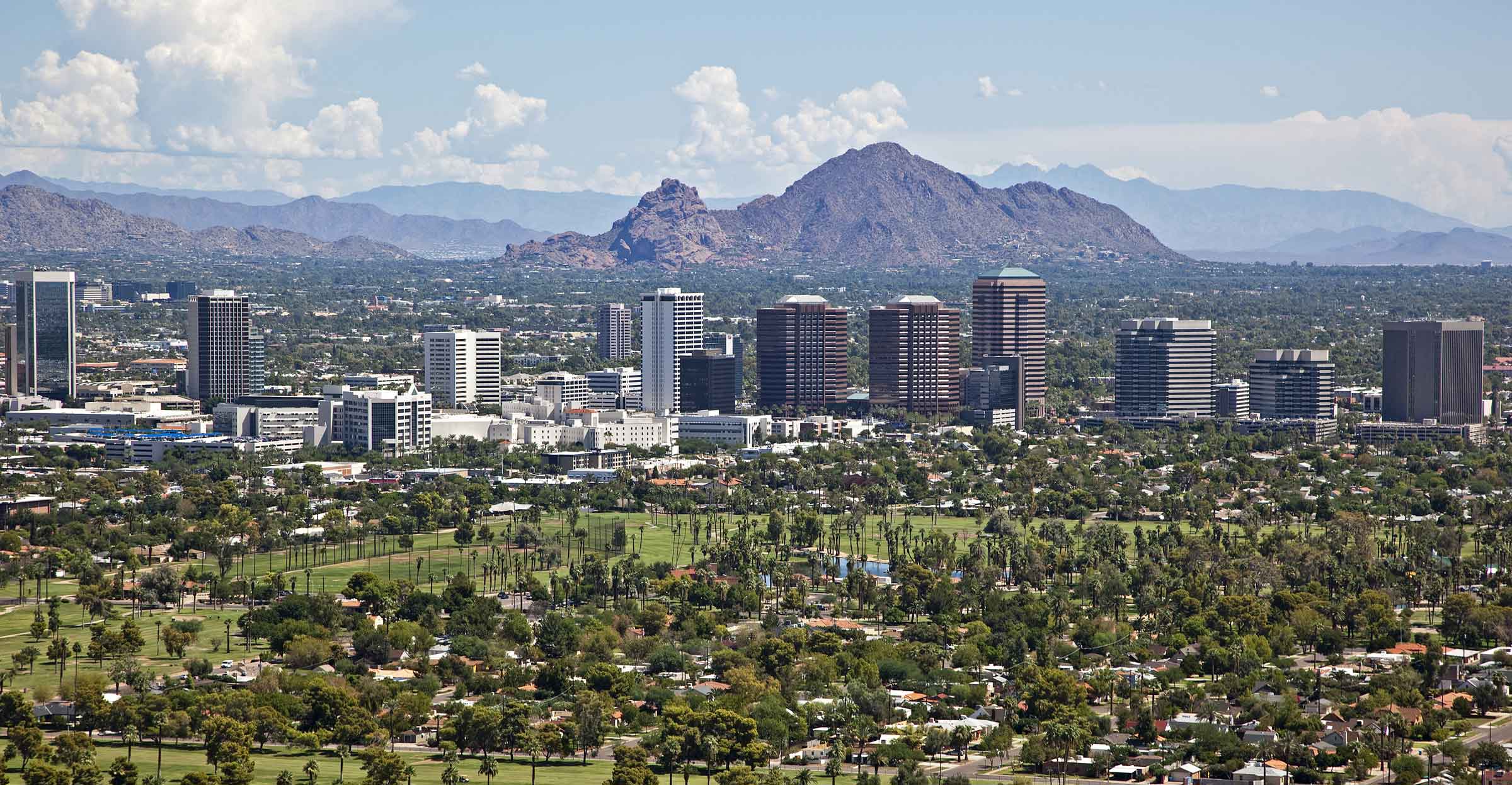 aerial view of downtown phoenix